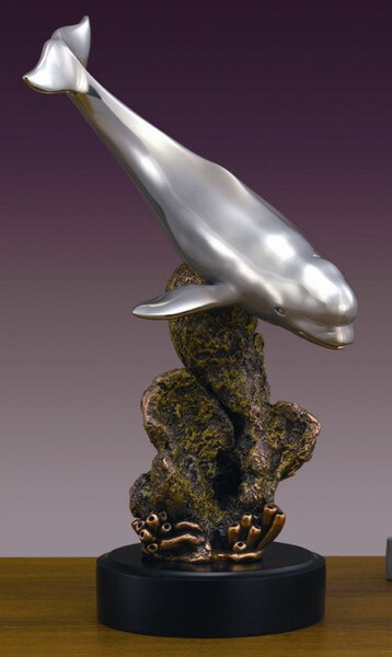 Beluga White Whale Sculpture Artwork Decorative Wildlife